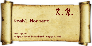 Krahl Norbert névjegykártya