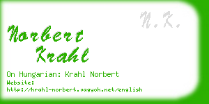 norbert krahl business card